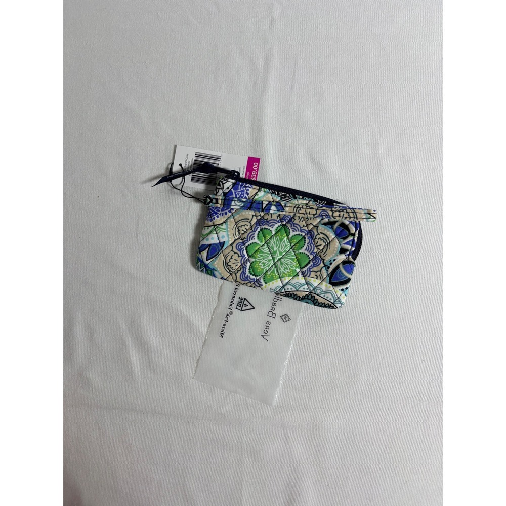Vera Bradley RFID Zip-Top ID Case New Blue Green Sketched Medallion 37974-19052